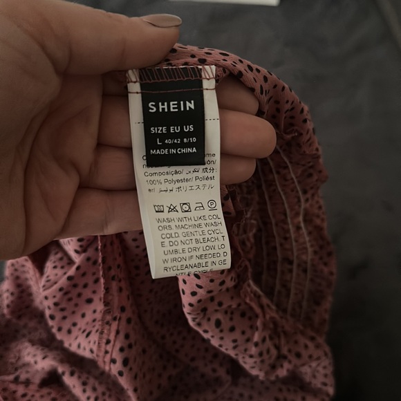 ❣️3/$30 SHEIN long sleeve dusty pink smocked blouse - large - Picture 4 of 4